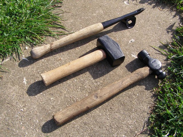 Preview of the first image of Antique Nail Lifter & hammers.