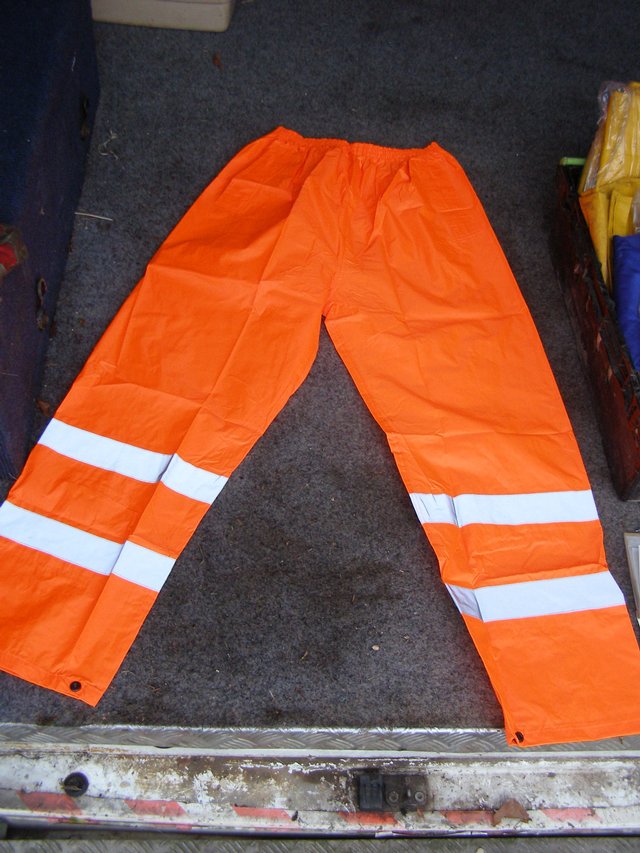 Preview of the first image of High Vis  Waterproof  over trousers (Incl. P&P).