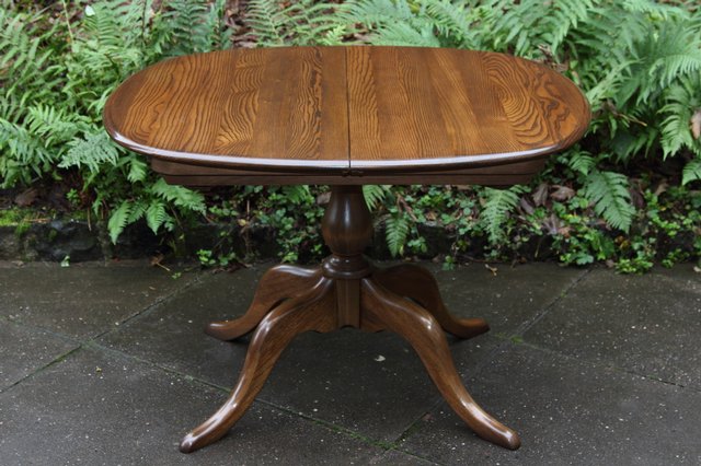 Image 2 of ERCOL GOLDEN DAWN ELM CHESTER EXTENDING KITCHEN DINING TABLE