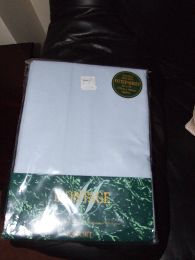 Preview of the first image of Brand New Blue Double Fitted Sheet.