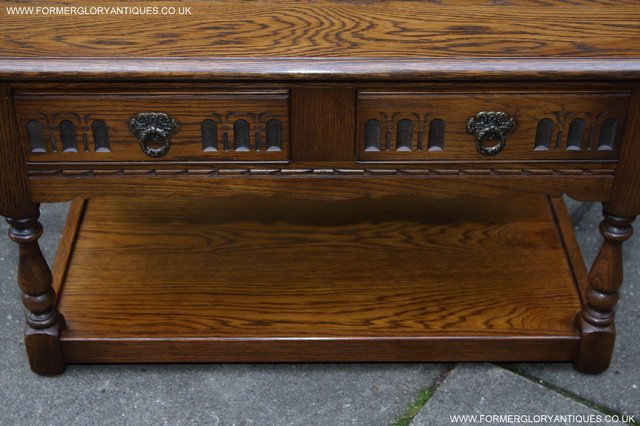 Image 21 of OLD CHARM LIGHT OAK TWO DRAWER LAMP OCCASIONAL COFFEE TABLE