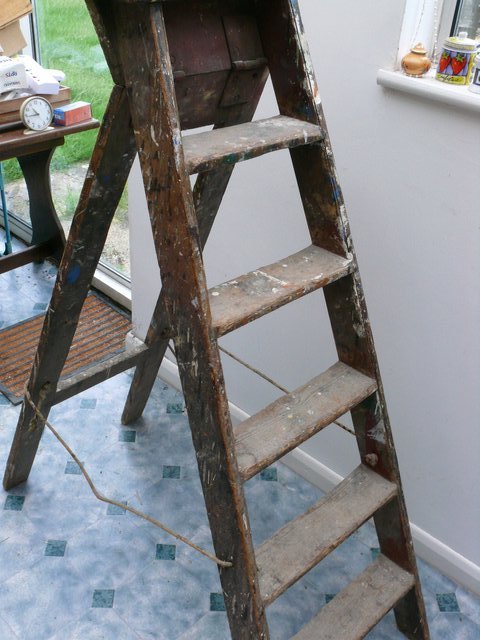 Preview of the first image of Old 'A' Frame Wooden Steps.