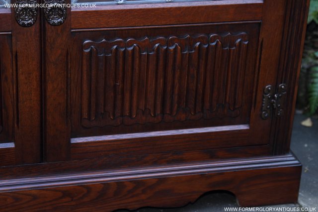 Image 35 of OLD CHARM TUDOR BROWN OAK TV HI FI CD CABINET STAND TABLE