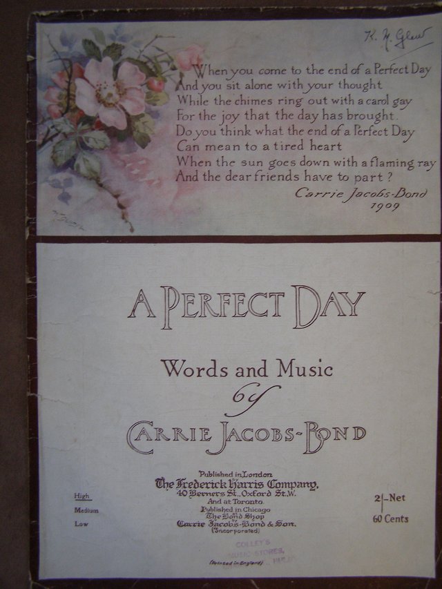 Preview of the first image of A perfect Day - Carrie Jacobs-Bond(Incl P&P).