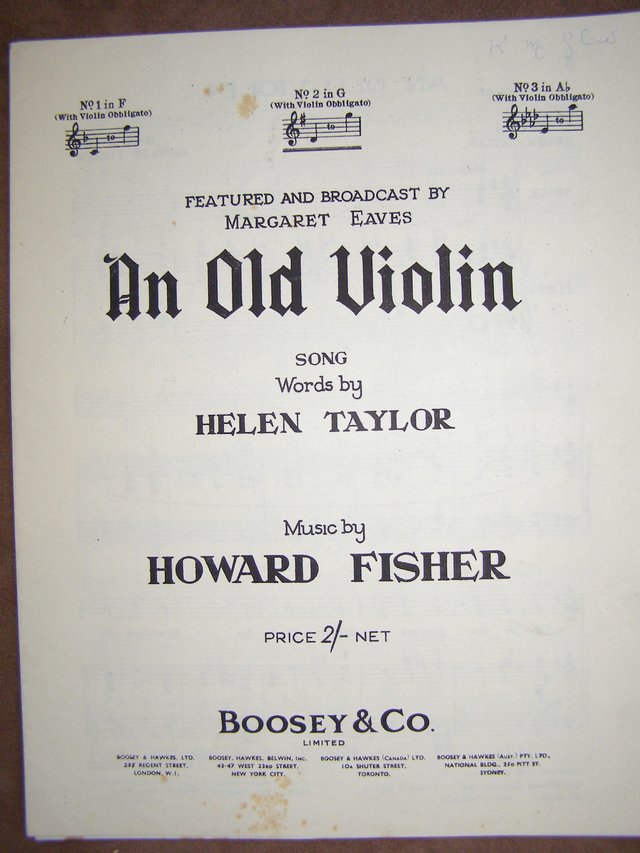 Preview of the first image of An Old Violin Fisher/ Taylor (Incl P&P).