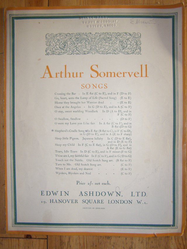 Preview of the first image of Shepherd's Cradle Song - Arthur Somerville (Incl P&P).