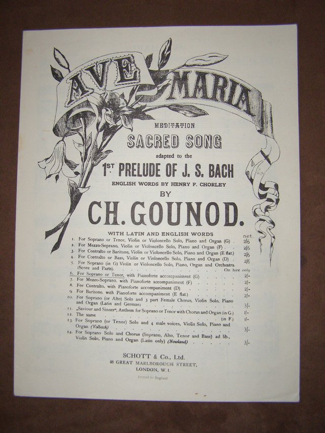 Preview of the first image of Ave Maria - Ch. Gounod (Incl P&P).