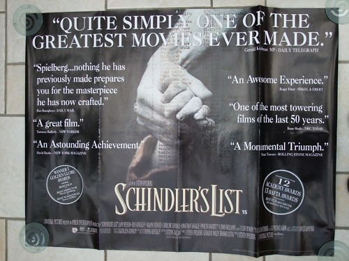 Preview of the first image of Schindler's List Original Quad Poster 1993 30'' x 40''.