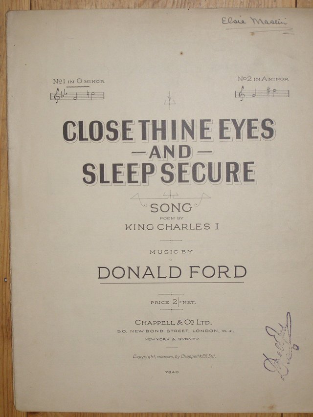 Preview of the first image of Close Thine eyes and sleep secure - Donald Ford.