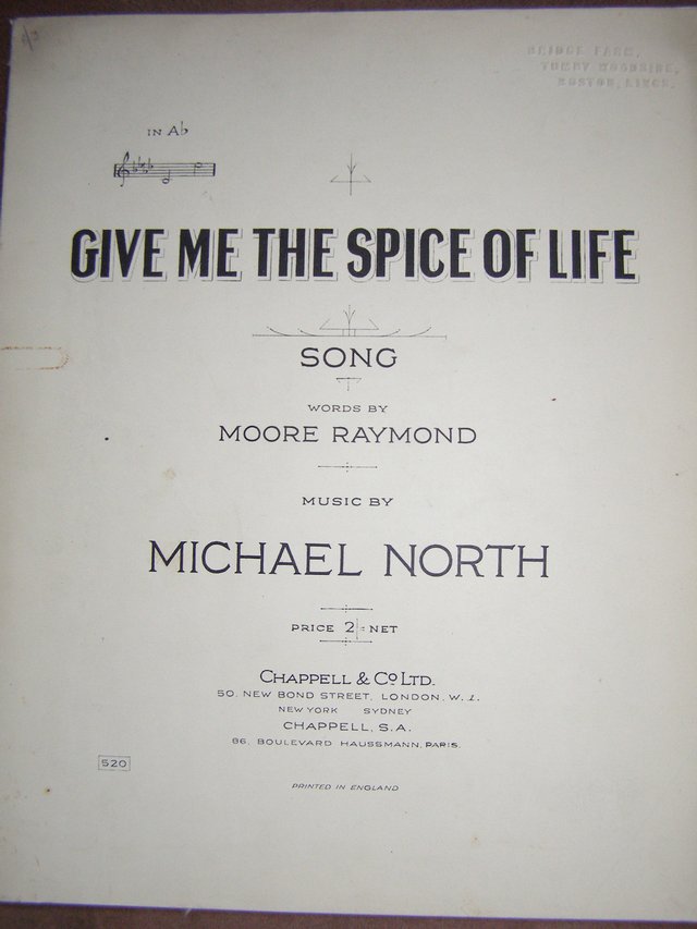 Preview of the first image of Give me the spice of life - Raymond / North. (Incl P&P).