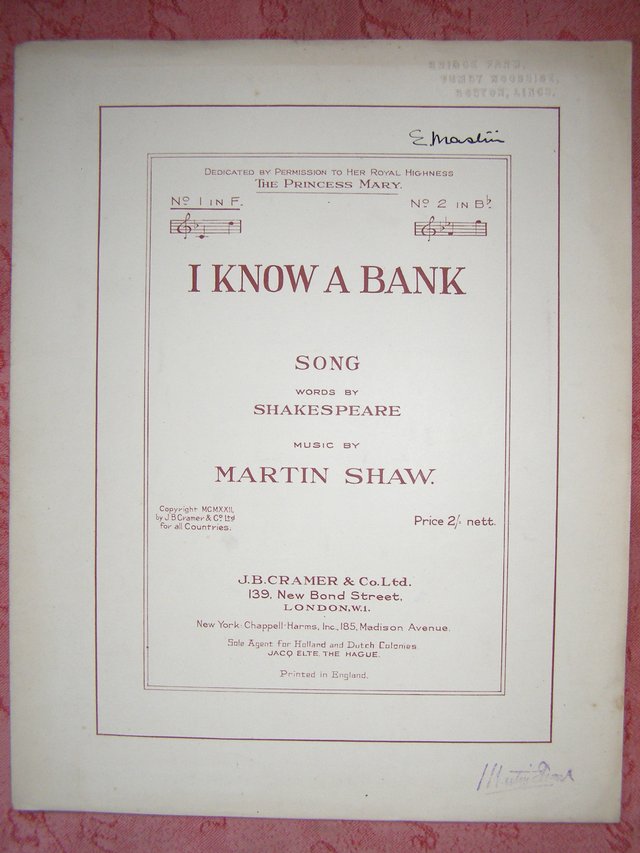 Preview of the first image of I know a Bank - Shakespeare / Shaw (Incl. P&P).