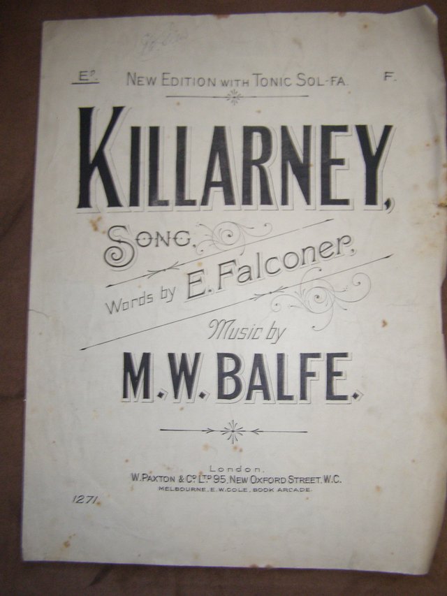 Preview of the first image of Killarney - Falconer / Balfe (Incl P&P).