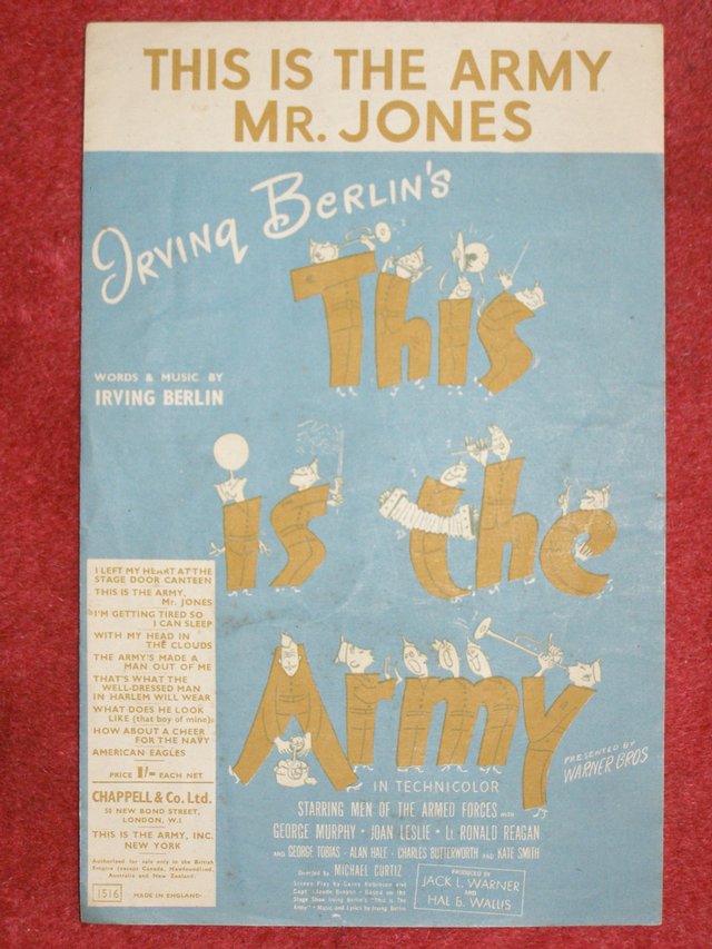 Preview of the first image of This is The Army, Mr. Jones - Irving Berlin (Incl P&P).