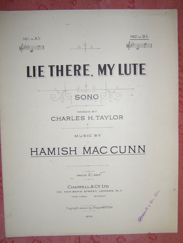 Preview of the first image of Lie there, My Lute - Taylor / MacCunn (Incl P&P).