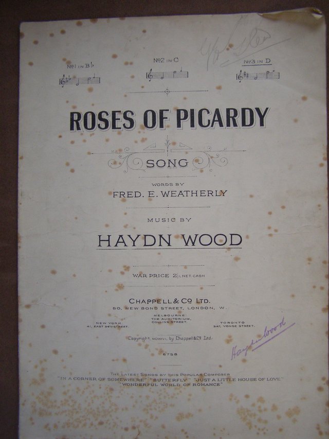 Preview of the first image of Roses of Picardy - Weatherly / Wood (Incl P&P).
