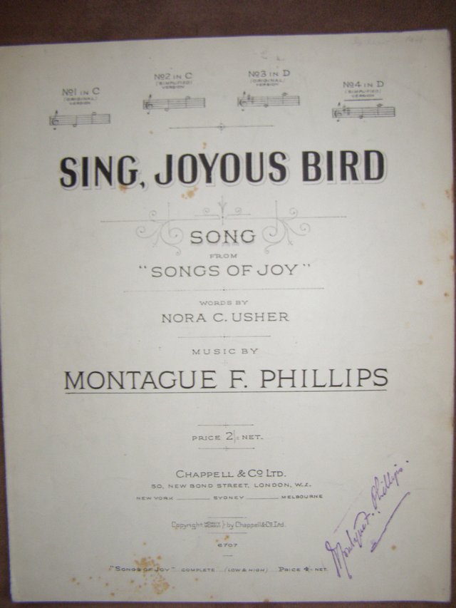 Preview of the first image of Sing, Joyous Bird - Usher (Incl P&P).