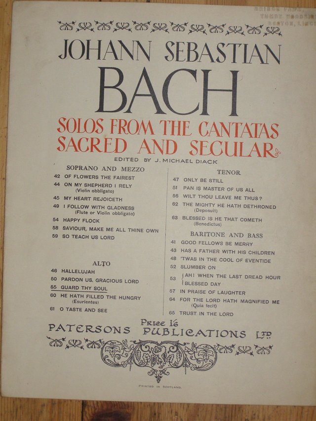 Preview of the first image of Guard thy Soul- J.S.Bach (Incl P&P).