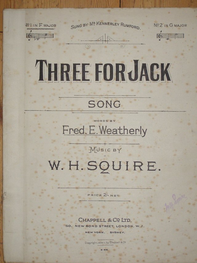 Preview of the first image of Three for Jack - Weatherly / Squire (Incl P&P).