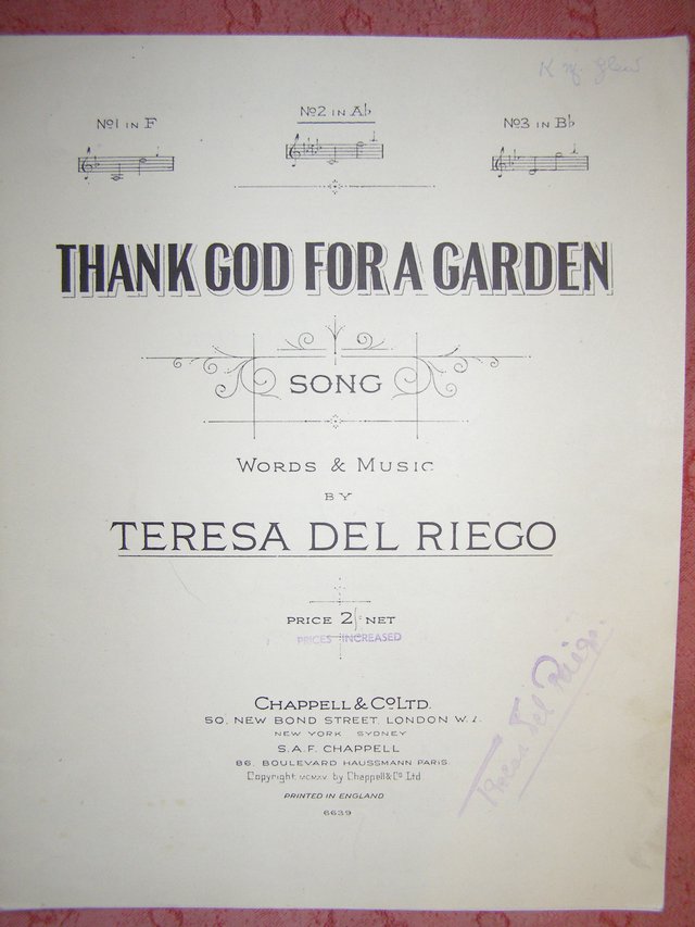 Preview of the first image of Thank God for a garden - Del Riego (Incl P&P).