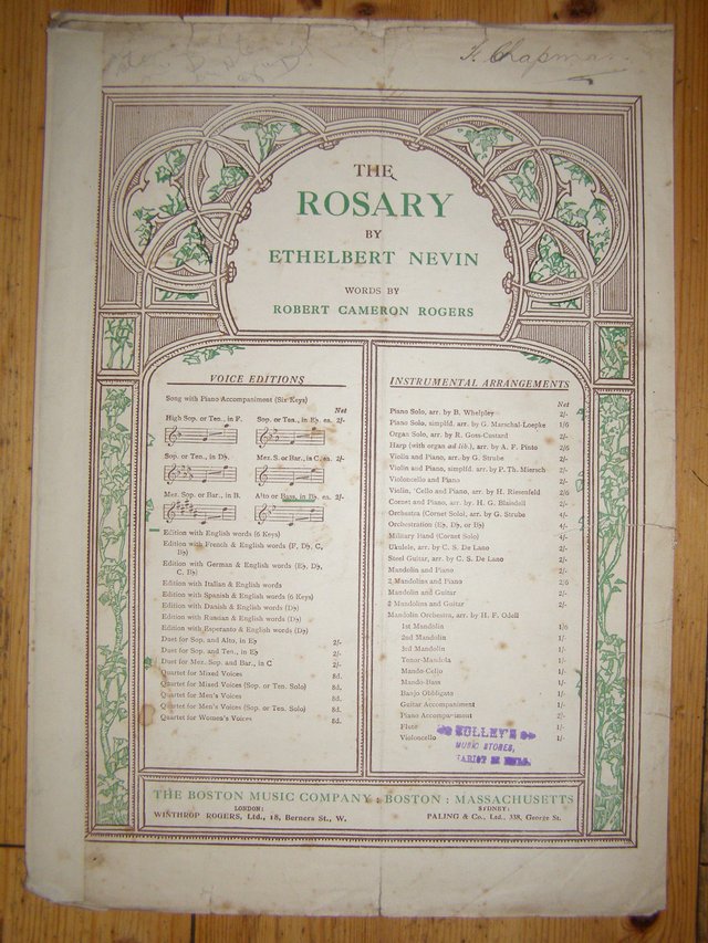 Image 2 of The Rosary - Ethelbert Nevin (Incl P&P)