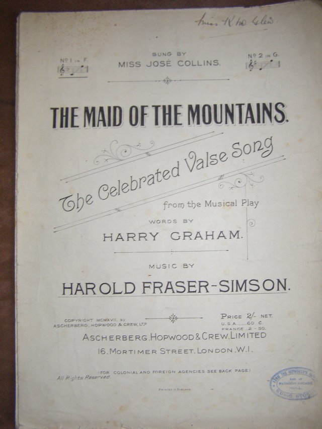 Preview of the first image of The Maid of The Mountains - Graham / Fraser-Simpson.