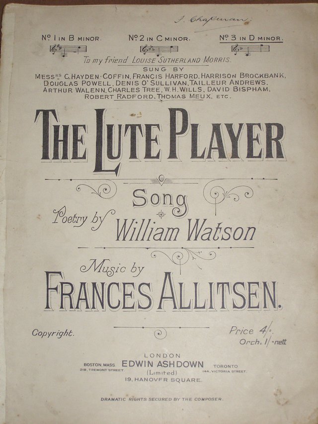 Preview of the first image of The Lute Player - Watson / Allitsen (Incl P&P).