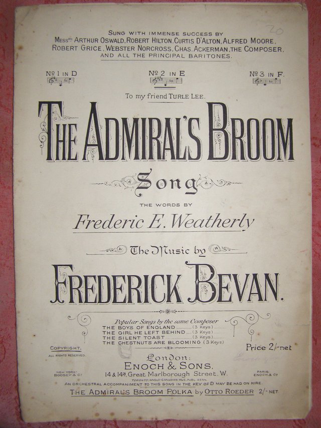 Preview of the first image of The Admiral's Broom - Weatherly / Bevan (incl P&P).