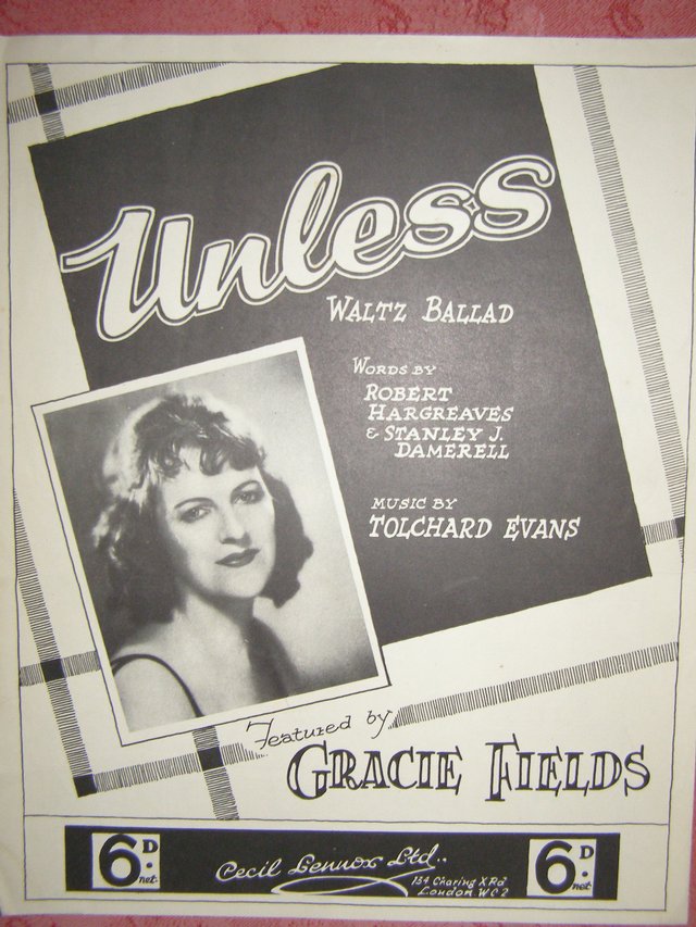 Preview of the first image of Unless - feat. Gracie Fields (Incl P&P).