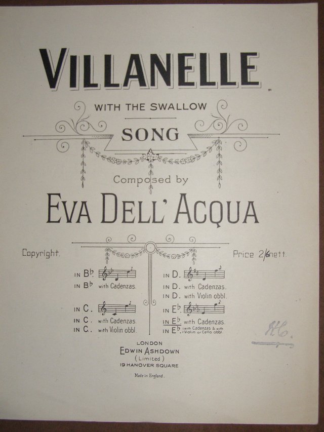 Preview of the first image of Villanelle - with the Swallow - Dell' Acqua (Incl P&P).