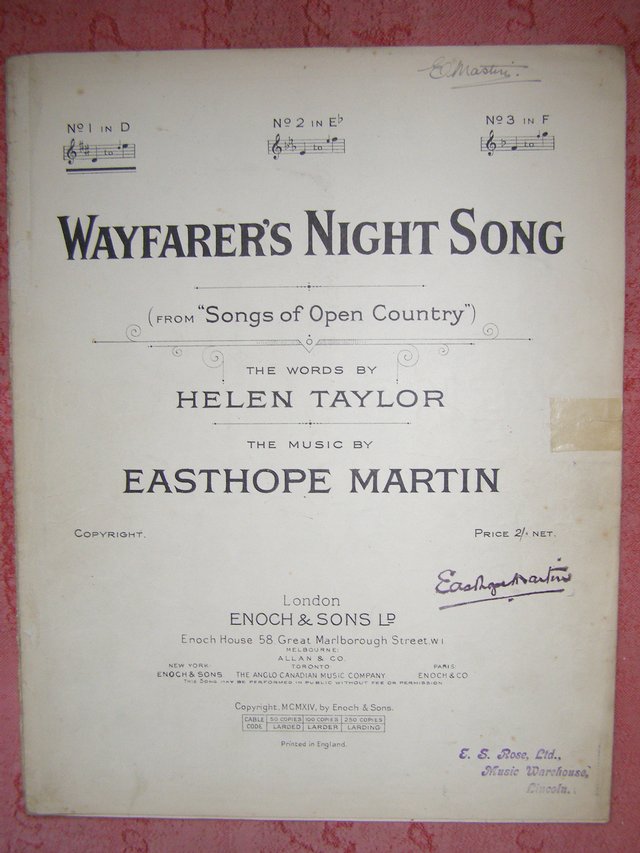 Preview of the first image of Wayfarers Night Song - Taylor / Ma (Incl P&P)rtin.