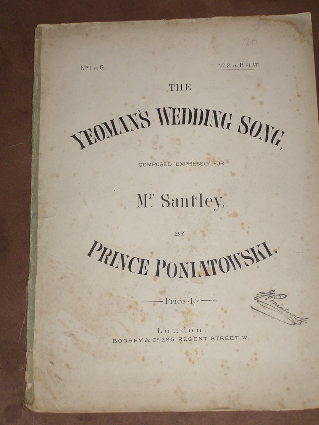 Preview of the first image of The Yeoman's Wedding Song - Prince Poniatowski (Incl P&P).