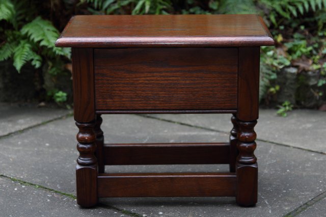 Image 12 of OLD CHARM TUDOR OAK CHEST SLIPPER SEWING BOX COFFEE TABLE