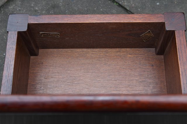 Image 16 of OLD CHARM TUDOR OAK CHEST SLIPPER SEWING BOX COFFEE TABLE