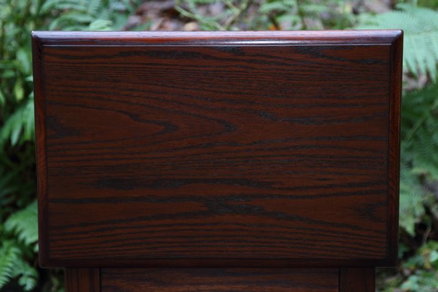 Image 28 of OLD CHARM TUDOR OAK CHEST SLIPPER SEWING BOX COFFEE TABLE