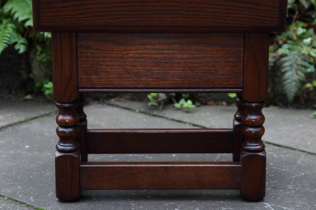 Image 31 of OLD CHARM TUDOR OAK CHEST SLIPPER SEWING BOX COFFEE TABLE