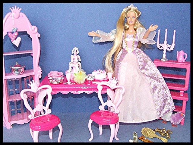 Preview of the first image of BARBIE PRINCESS RAPUNZEL BUNDLE DOLL & FURNITURE.