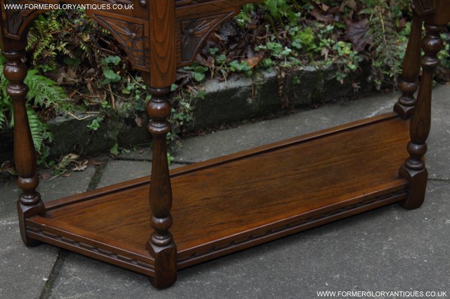 Image 17 of OLD CHARM LIGHT OAK SIDE CONSOLE LAMP HALL SERVING TABLE