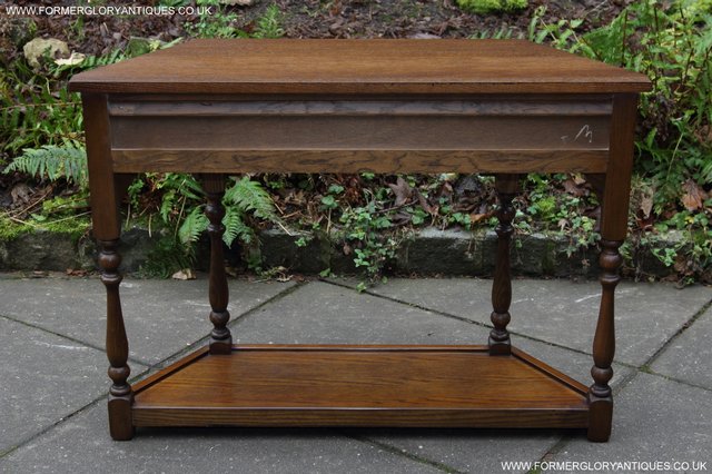Image 30 of OLD CHARM LIGHT OAK SIDE CONSOLE LAMP HALL SERVING TABLE