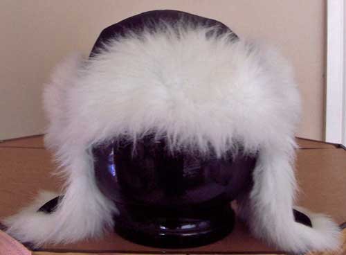 Preview of the first image of BEAUTIFUL LADIES BLACK & WHITE FUR TRIMMED HAT B4.