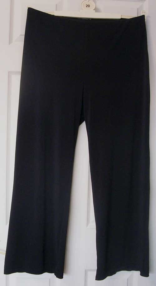 Preview of the first image of BON MARCHE BLACK WIDE LEG PULL ON TROUSERS - SZ 14 B5.