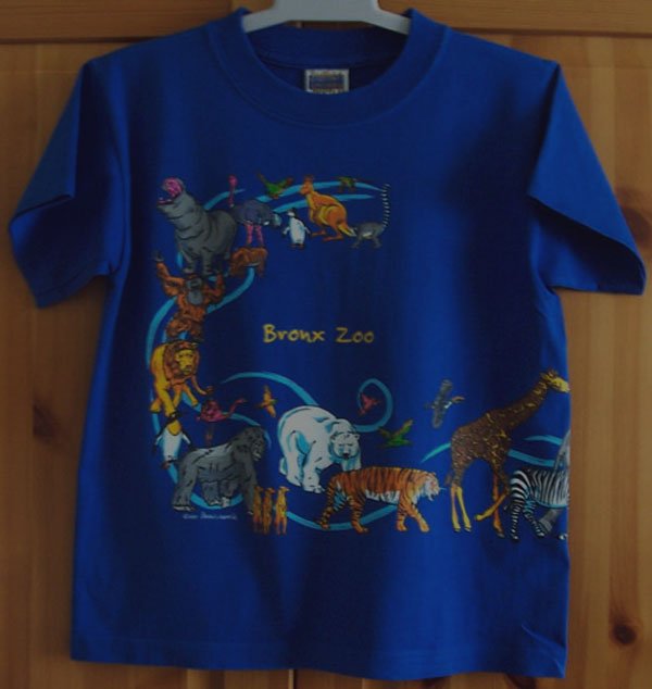 Preview of the first image of CUTE BOYS BLUE BRONX ZOO T SHIRT AGE 6/8 YRS.