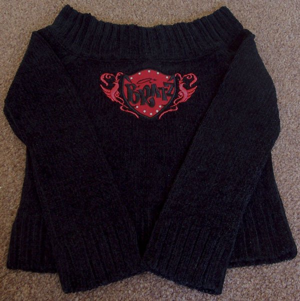 Preview of the first image of GIRLS BLACK & RED KNITTED JUMPER BY BRATZ AGE 5/6 YRS.