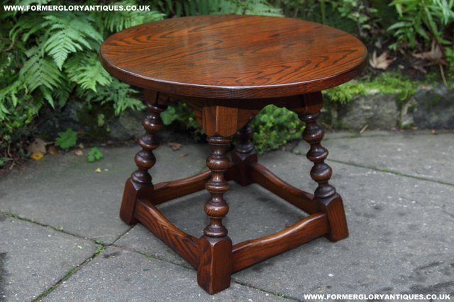Image 12 of OLD CHARM OAK SIDE END OCCASIONAL COFFEE LAMP PHONE TABLE