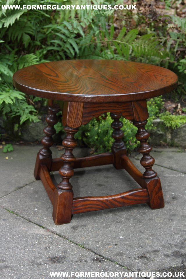 Image 13 of OLD CHARM OAK SIDE END OCCASIONAL COFFEE LAMP PHONE TABLE