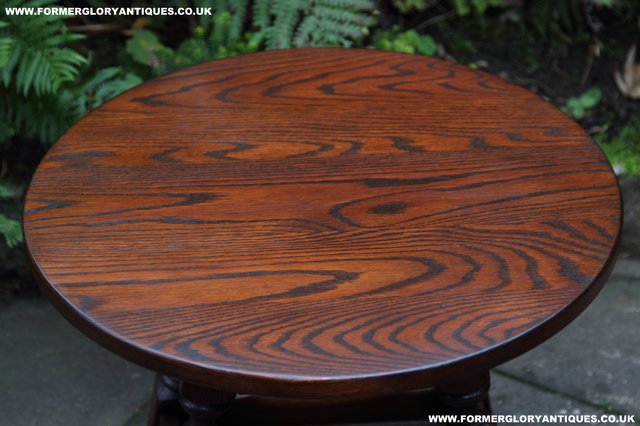 Image 17 of OLD CHARM OAK SIDE END OCCASIONAL COFFEE LAMP PHONE TABLE