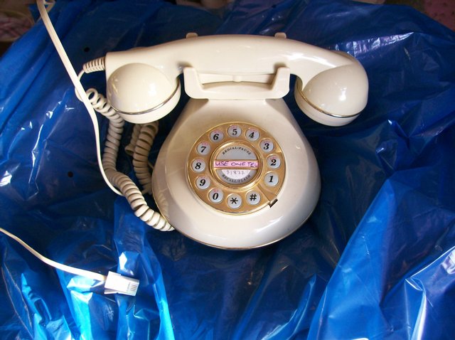 Image 2 of Dial-Look Push-Button Creamy Telephone.