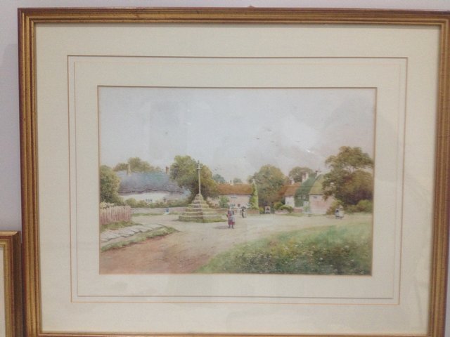 Image 2 of Hagbourne Village Water colour by Stewart Brookes