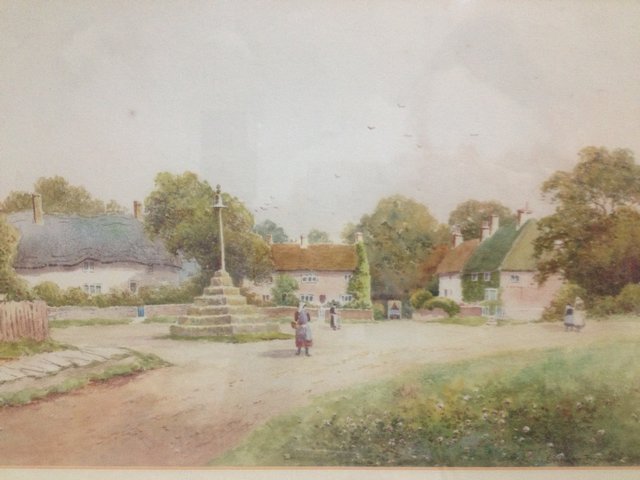 Preview of the first image of Hagbourne Village Water colour by Stewart Brookes.