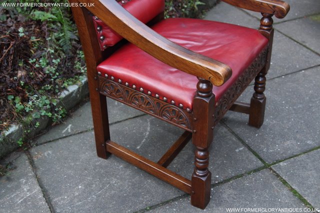 Image 4 of OLD CHARM THRONE CHAIR LEATHER WRITING TABLE DESK ARMCHAIR