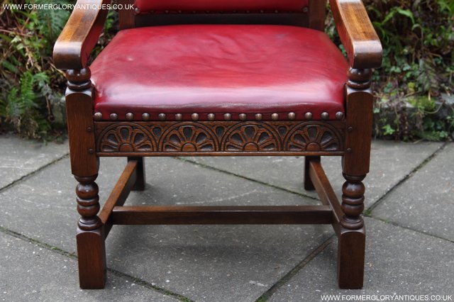 Image 14 of OLD CHARM THRONE CHAIR LEATHER WRITING TABLE DESK ARMCHAIR